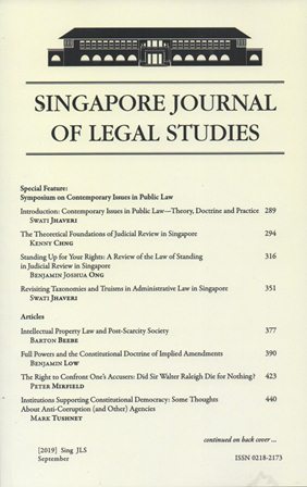 SINGAPORE JOURNAL OF LEGAL STUDIES September  2019