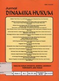 JURNAL DINAMIKA HUKUM VOLUME 13 NO 2 Mei 2013