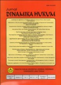 JURNAL DINAMIKA HUKUM VOLUME 15 NO 2 MEI 2015