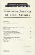 SINGAPORE JOURNAL OF LEGAL STUDIES March, 2018