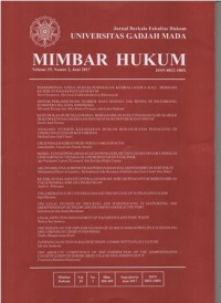 JURNAL BERKALA FAKULTAS HUKUM UNIVERSITAS GADJAH MADA MIMBAR HUKUM VOLUME 29,  NOMOR 2, JUNI 2017