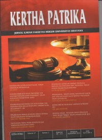 KERTHA PATRIKA JURNAL ILMIAH FAKULTAS HUKUM UNIVERSITAS UDAYANA, VOL 37 NO 2 2012