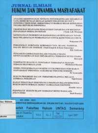 JURNAL ILMIAH HUKUM DAN DINAMIKA MASYARAKAT VOL.4 NO.2 APRIL 2007