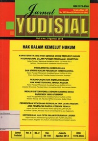 JURNAL YUDISIAL VOL.6 NO.2 AGUSTUS 2013