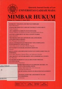 JURNAL BERKALA FAKULTAS HUKUM UNIVERSITAS GADJAH MADA MIMBAR HUKUM VOLUME 22, NUMBER 2, JUNE 2010