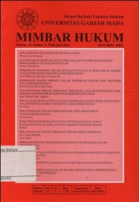 JURNAL BERKALA FAKULTAS HUKUM UNIVERSITAS GADJAH MADA MIMBAR HUKUM VOLUME 23, NOMOR 1, FEBRUARI 2011