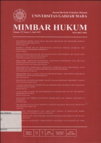 JURNAL BERKALA FAKULTAS HUKUM UNIVERSITAS GADJAH MADA MIMBAR HUKUM VOLUME 25, NOMOR 2, JUNI 2013