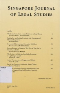 SINGAPORE JOURNAL OF LEGAL STUDIES July, 2013