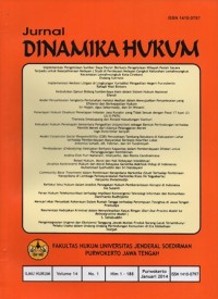 JURNAL DINAMIKA HUKUM VOLUME 14 NO 1 JANUARI 2014