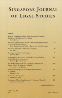 SINGAPORE JOURNAL OF LEGAL STUDIES July, 2015