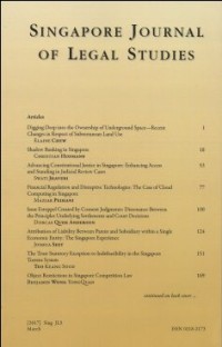 SINGAPORE JOURNAL OF LEGAL STUDIES March, 2017