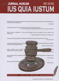 JURNAL HUKUM IUS QUIA IUSTUM VOL. 23 NO.4 OKTOBER 2016