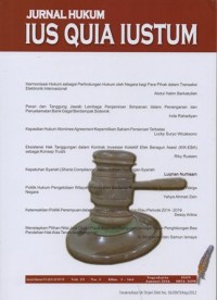 JURNAL HUKUM IUS QUIA IUSTUM VOL.23, NO.1 JANUARI 2016