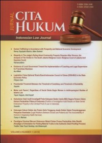 JURNAL CITA HUKUM VOL.6, NO.1 DESEMBER 2018