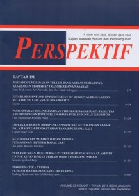 JURNAL PERSPEKTIF:KAJIAN MASALAH HUKUM DAN PEMBANGUNAN VOL.23, NO.1 JANUARI 2018