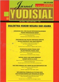 JURNAL YUDISIAL VOL.8 NO.1 APRIL 2015