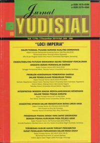 JURNAL YUDISIAL VOL.12 NO. 3 DESEMBER 2019