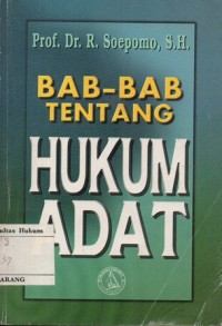 BAB-BAB TENTANG HUKUM ADAT