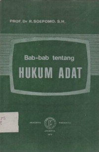 BAB-BAB TENTANG HUKUM ADAT