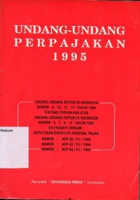 UNDANG-UNDANG PERPAJAKAN 1995