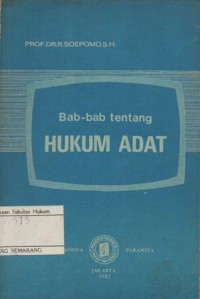 BAB-BAB TENTANG HUKUM ADAT