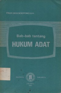 BAB-BAB TENTANG HUKUM ADAT