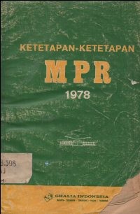 KETETAPAN-KETETAPAN MPR RI TAHUN 1978