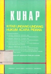 KUHP: KITAB UNDANG-UNDANG HUKUM ACARA PIDANA