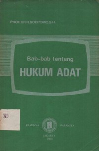 BAB-BAB TENTANG HUKUM ADAT