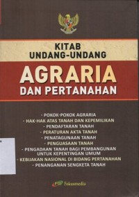 KITAB UNDANG-UNDANG AGRARIA DAN PERTANAHAN