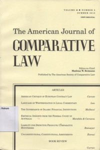THE AMERICAN JOURNAL OF COMPARATIVE LAW Vol. LXI, No.3,Summer 2013