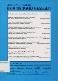 Image of JURNAL ILMIAH HUKUM DAN DINAMIKA MASYARAKAT VOL.6, NO.2 APRIL 2009