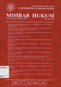 Image of JURNAL BERKALA FAKULTAS HUKUM UNIVERSITAS GADJAH MADA MIMBAR HUKUM VOLUME 26, NOMOR 1, JUNI 2014