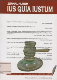 Image of JURNAL HUKUM IUS QUIA IUSTUM VOL. 19 NO.4 OKTOBER 2012