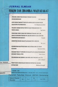 Image of JURNAL ILMIAH HUKUM DAN DINAMIKA MASYARAKAT VOL. 1 NO. 2 APRIL 2004