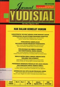 Image of JURNAL YUDISIAL VOL.6 NO.2 AGUSTUS 2013