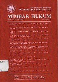 Image of JURNAL BERKALA FAKULTAS HUKUM UNIVERSITAS GADJAH MADA MIMBAR HUKUM VOLUME 26,NOMOR 2, JUNI 2014
