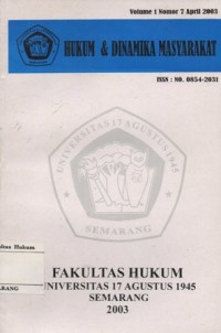 Image of HUKUM & DINAMIKA MASYARAKAT VOLUME 1, NOMOR 7 APRIL 2003