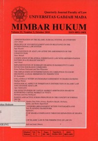 JURNAL BERKALA FAKULTAS HUKUM UNIVERSITAS GADJAH MADA MIMBAR VOLUME 22, NUMBER 3, OCTOBER 2010