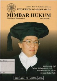 Image of JURNAL BERKALA FAKULTAS HUKUM UNIVERSITAS GADJAH MADA MIMBAR HUKUM EDISI KHUSUS, NOVEMBER 2011