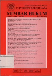 Image of JURNAL BERKALA FAKULTAS HUKUM UNIVERSITAS GADJAH MADA MIMBAR HUKUM VOLUME 23, NOMOR 2, JUNI 2011