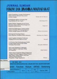 Image of JURNAL ILMIAH HUKUM DAN DINAMIKA MASYARAKAT VOL.6, NO.1 OKTOBER 2008