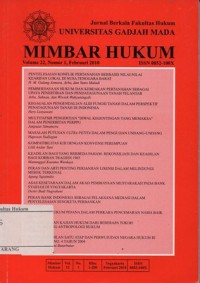 Image of JURNAL BERKALA FAKULTAS HUKUM UNIVERSITAS GADJAH MADA MIMBAR HUKUM VOLUME 22, NUMBER 1, FEBRUARY 2010