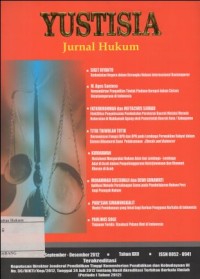 Image of YUSTISIA: JURNAL HUKUM EDISI 84, SEPTEMBER- DESEMBER 2012, TAHUN XXI