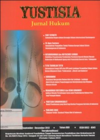 YUSTISIA: JURNAL HUKUM EDISI 84, SEPTEMBER- DESEMBER 2012, TAHUN XXI