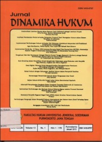 Image of JURNAL DINAMIKA HUKUM VOLUME 13 NO 1 JANUARI 2013