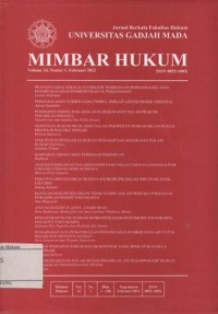 Image of JURNAL BERKALA FAKULTAS HUKUM UNIVERSITAS GADJAH MADA MIMBAR HUKUM VOLUME 24, NOMOR 1,FEBRUARI 2012
