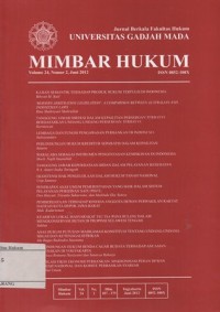Image of JURNAL BERKALA FAKULTAS HUKUM UNIVERSITAS GADJAH MADA MIMBAR HUKUM VOLUME 24,NOMOR 2, JUNI 2012