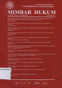 Image of JURNAL BERKALA FAKULTAS HUKUM UNIVERSITAS GADJAH MADA MIMBAR HUKUM VOLUME 27 NOMOR 1 TAHUN 2015