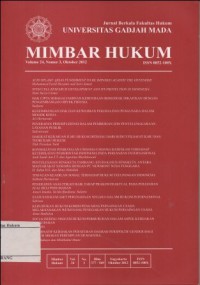 Image of JURNAL BERKALA FAKULTAS HUKUM UNIVERSITAS GADJAH MADA MIMBAR VOLUME 24, NOMOR 3, OKTOBER 2012